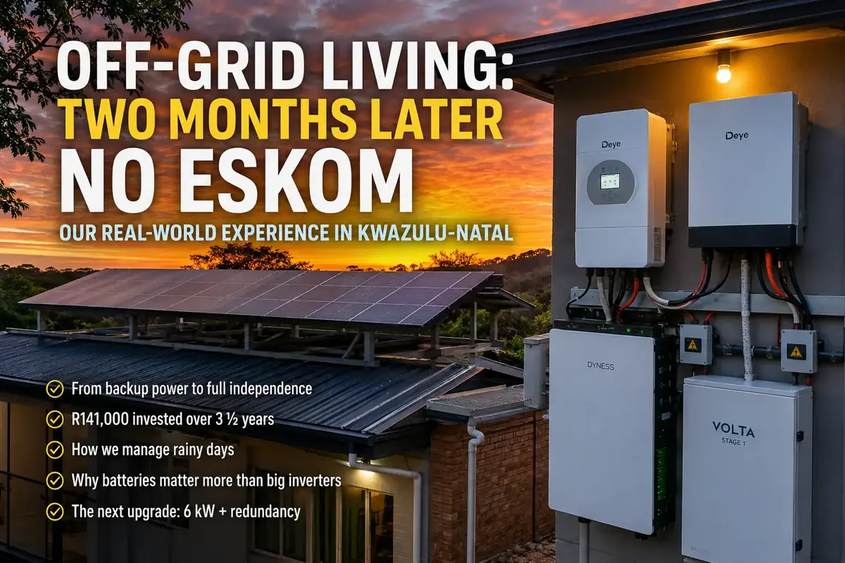 Off-Grid Living: Two Months Later, I Don't Miss Eskom